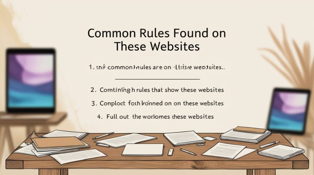 Common Rules Found on These Websites